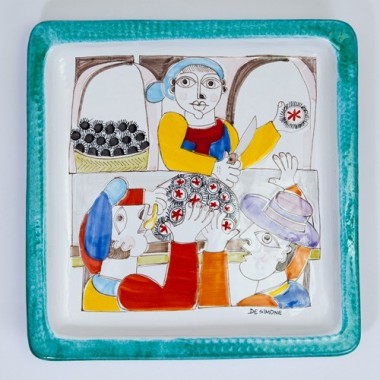 Piatto quadrato Folk Ricci di Mare PQ37FK Piatto quadrato Folk Ricci di Mare PQ37FK